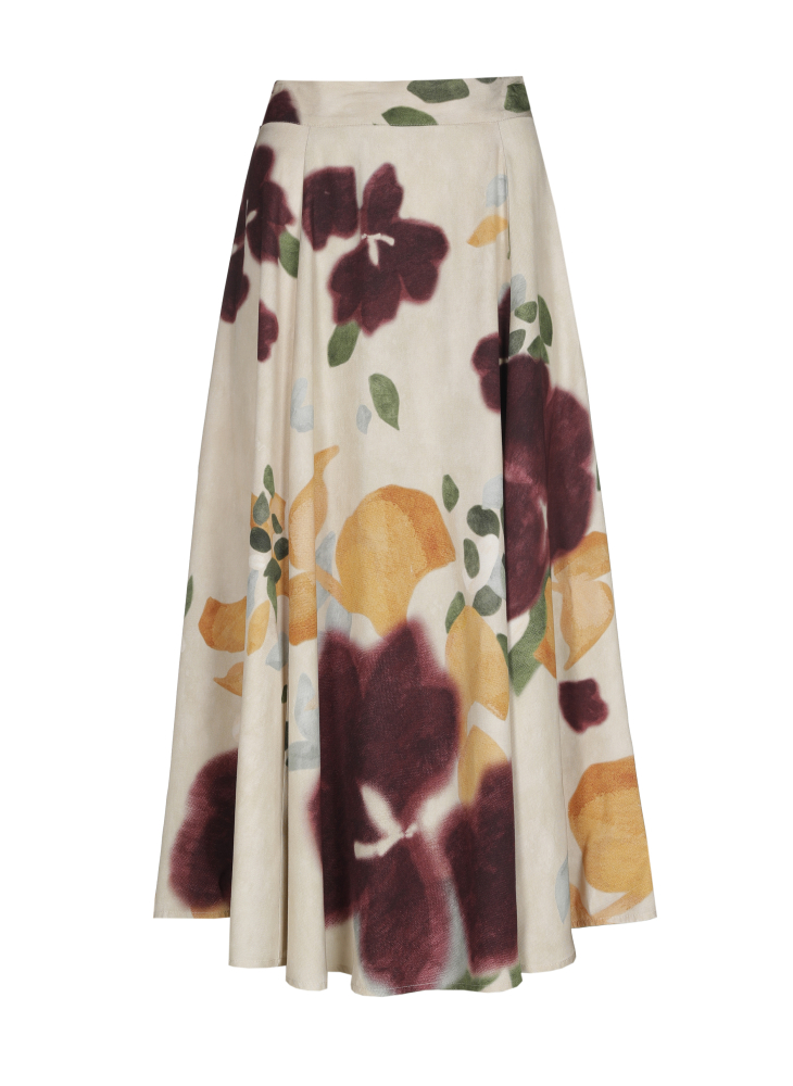 Caroline Biss - FLOWING MIDI-SKIRT multi colour