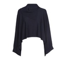 Caroline Biss - LOOSE PONCHO WITH WIDE SLEEVES midnight blue