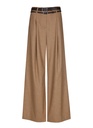 Caroline Biss - ELEGANT TROUSERS WITH DOUBLE BELT, MID WAIST camel
