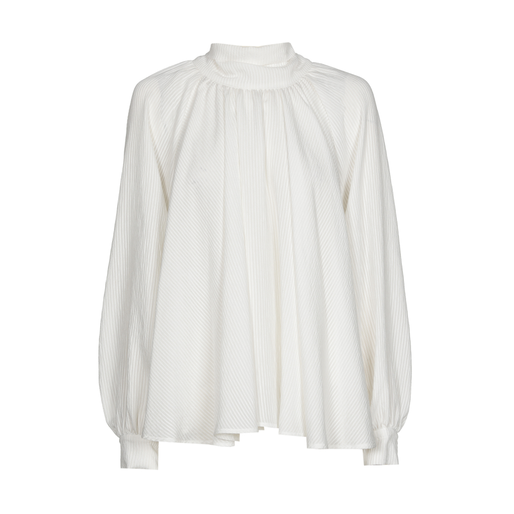Caroline Biss - LOOSE-FITTING TUNIC WITH REFINED RIBBED TEXTURE AND BACK EFFECT off white