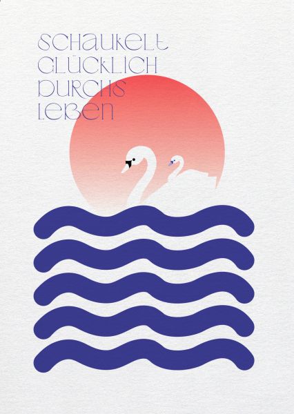 Buttique - Postkarte DIN A6 - Say it - Schaukelt glücklich durch’s Leben