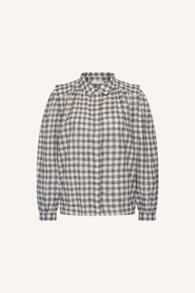 By Bar - Maia Check Blouse - 834 ash grey check