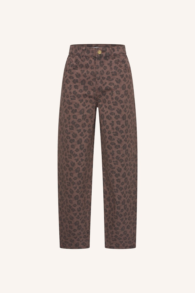 By Bar - Lew Cheetah Chocolate Pants - 775 chocolate brown