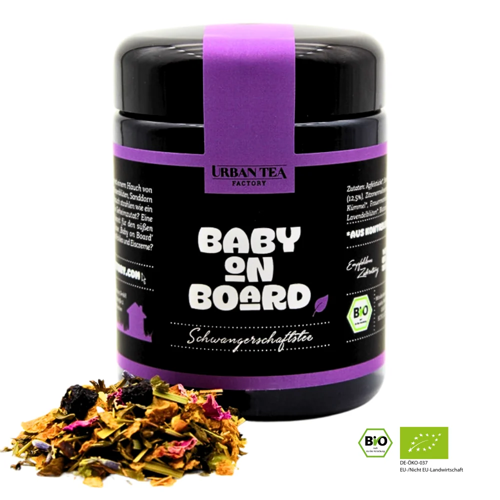 Urban Tea - Baby on board - Bio Kräutertee / Schwangerschaftstee im Violettglas - 40g
