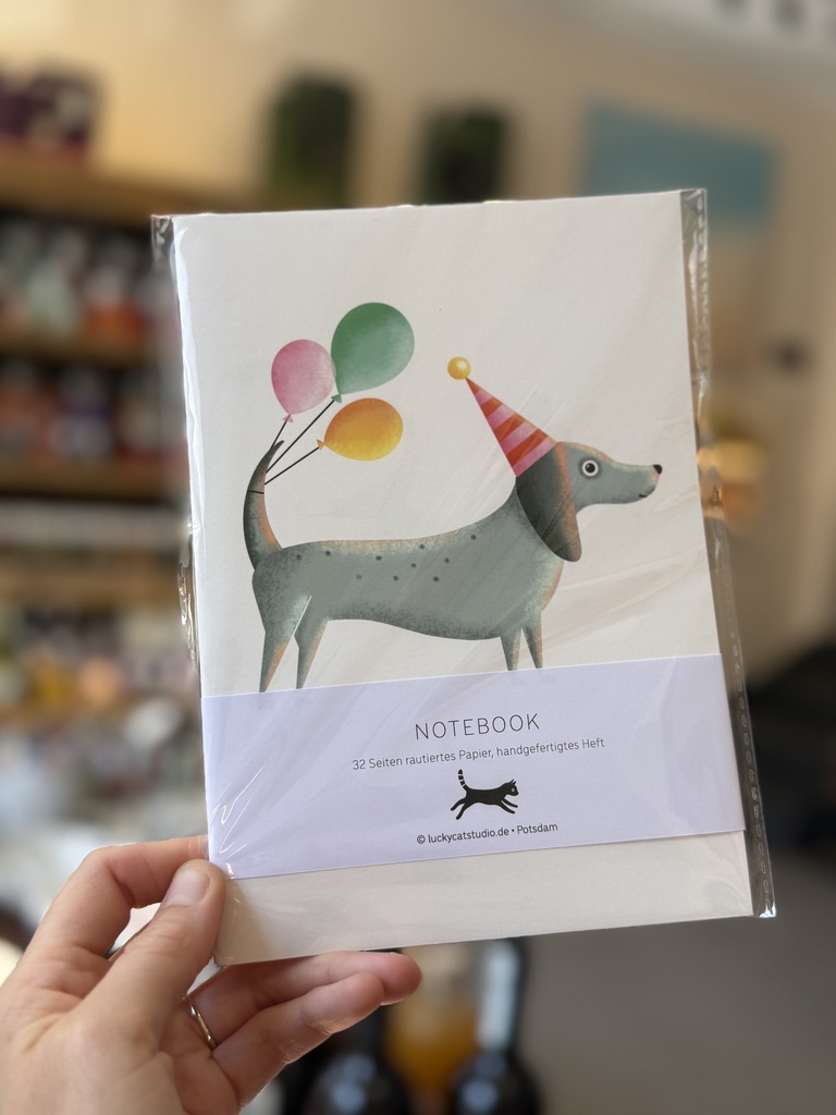 Luckycatstudio - Notizheft - Partydackel