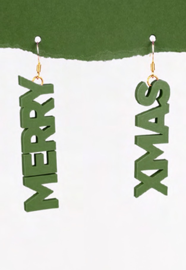 Knallkorall - Statement Ohrringe - Merry xmas - Olive