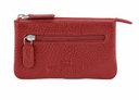 Duo Schlüsseltasche | rot | silber | genarbt