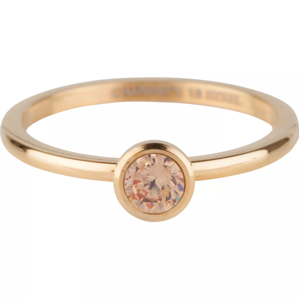 Charmins - R1042 - Ring birthstone november champagne crystal goldplated