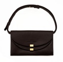 OLIVIA | dunkelbraun | gold | genarbt