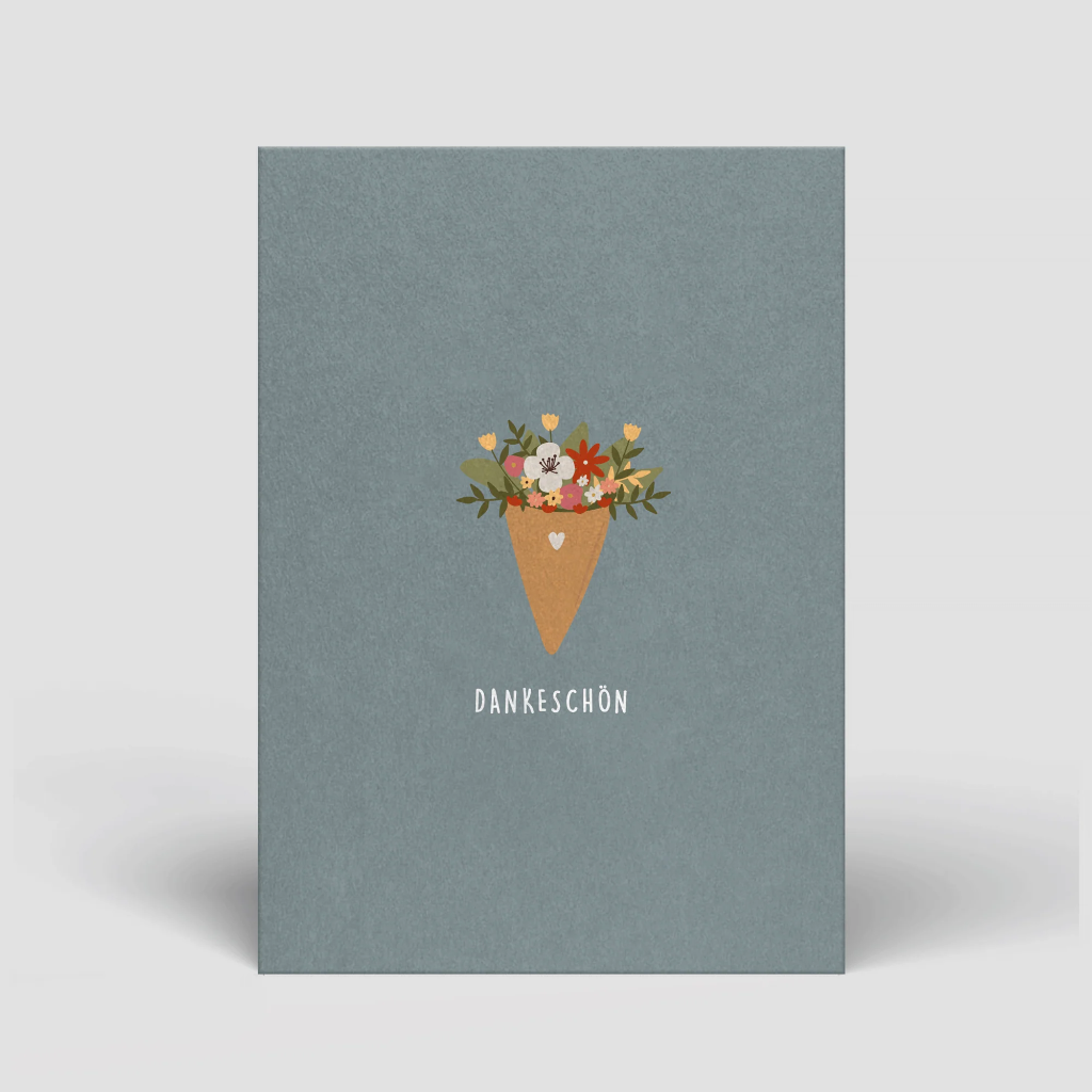 Naturbedacht - Postkarte - Dankeschön (Blumenstrauß) 