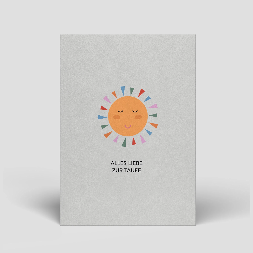 Naturbedacht - Postkarte - Alles Liebe zur Taufe (Sonne)