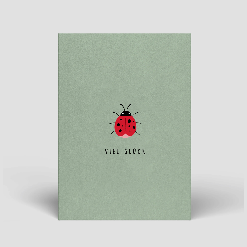 Naturbedacht - Postkarte - Viel Glück (Marienkäfer)