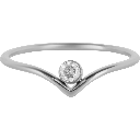 Charmins - R1412 - Ring V-Form white stone silver