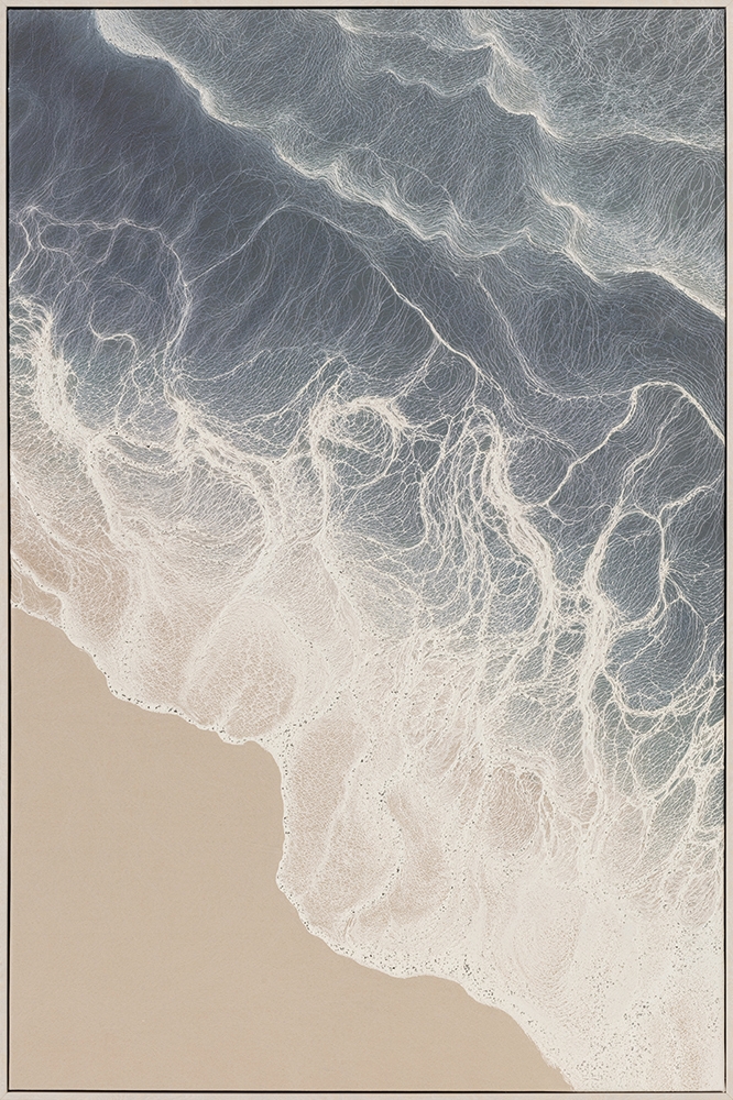 Gerahmtes Acrylgemälde SILVER TIDE 80x120cm