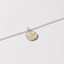 Hartgut Buntbeton - Anhänger 13mm und Kette - Silberfassung - Muschelbeton - Auster