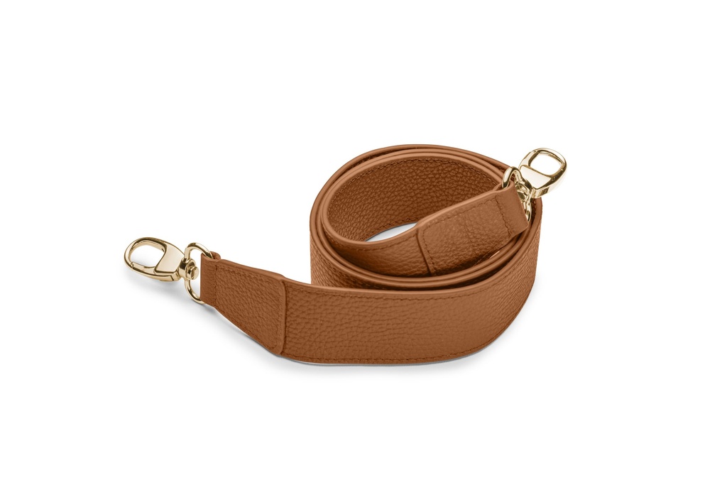 Crossbodygurt breit | 4/120cm | karamell | gold | genarbt