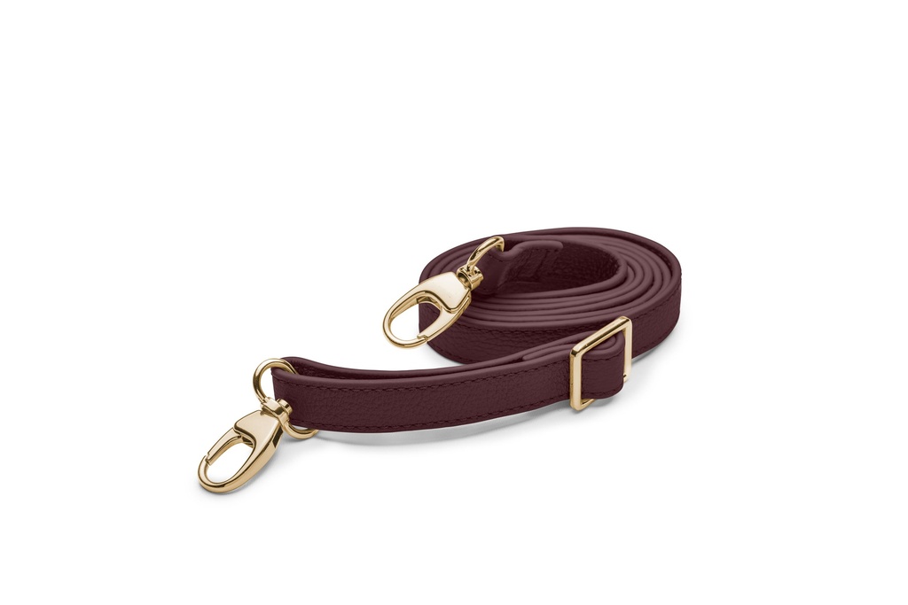 Crossbodygurt schmal | 2/88-160cm | beere | gold | genarbt