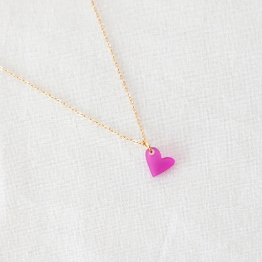 [NECKLACE.02.FUCHSIA] Studio Nok Nok - Necklace Heart Fuchsia