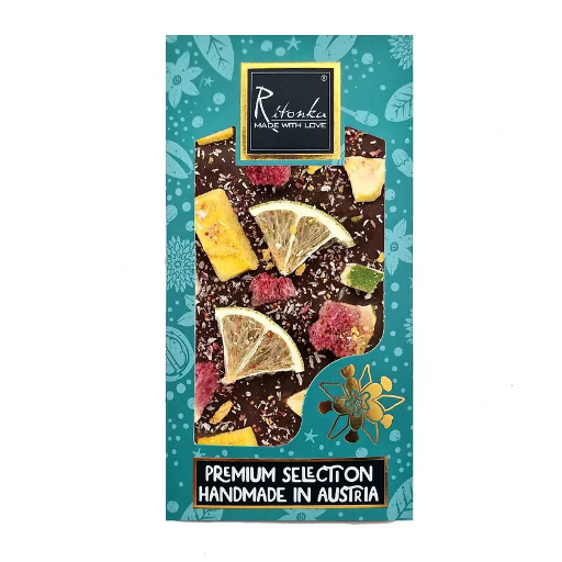 Ritonka - Premium Milchschokolade - Pina Colada - Mango, Feige, Limette, Kokosraspeln 95g