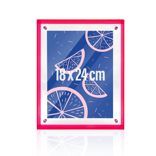 [bra-006] Mea Living - Neon Bilderrahmen Acryl 18x24 cm pink