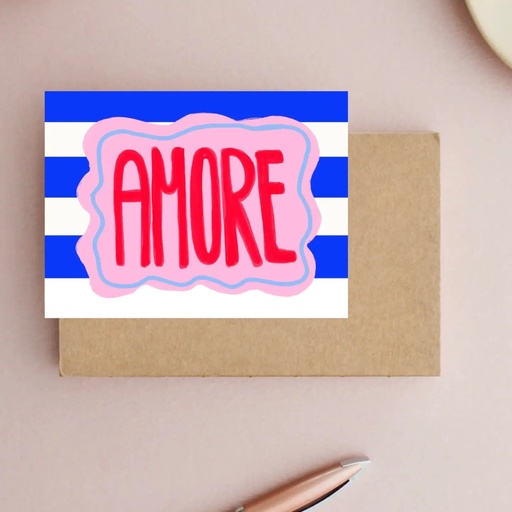 Hej Ibiza - Postkarte - Amore Stripes