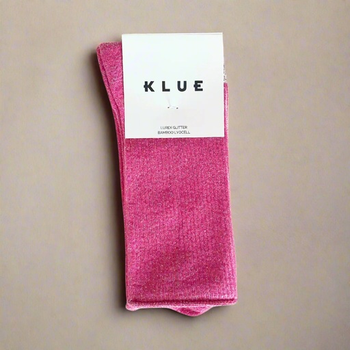 [KLWMNLSCFUCH] Klue - Glitter Lurex socks | pink fuchsia | eco-friendly lyocell