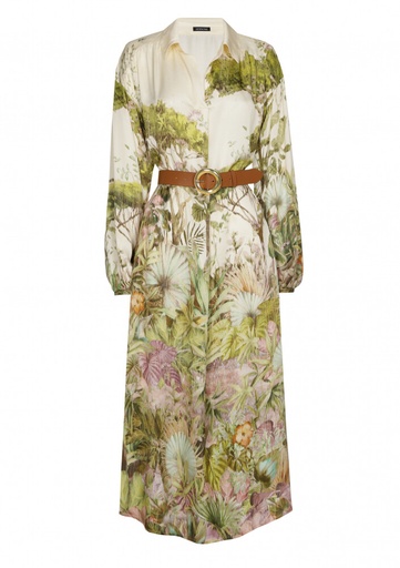 Caroline Biss - FLOWING DRESS WITH BOTANICAL PRINT MOTIF multicolour