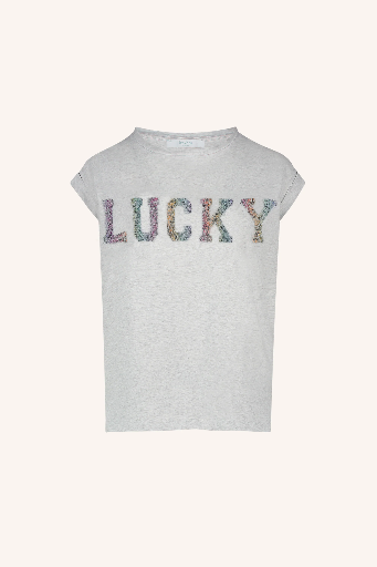 By Bar - Thelma Lucky Rainbow Top - 815 Light Grey Melee
