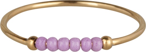 Charmins Ring - R981 - Anxiety Ring Palm Lilac Beads Goldplated