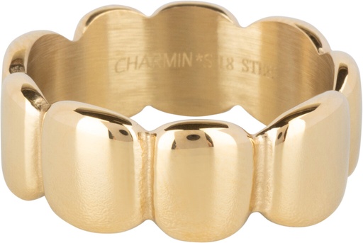 Charmins - R1393 - Goldplated oval circles ring