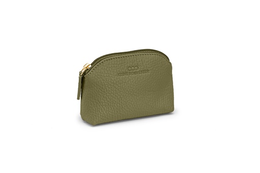 [6816] Mini-Geldbörse/Schlüsseltasche | oliv | gold | genarbt