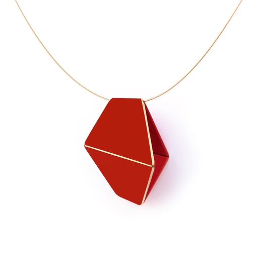 Lisa Kroeber Jewellery Art - Necklace Folded Long - Coral Red