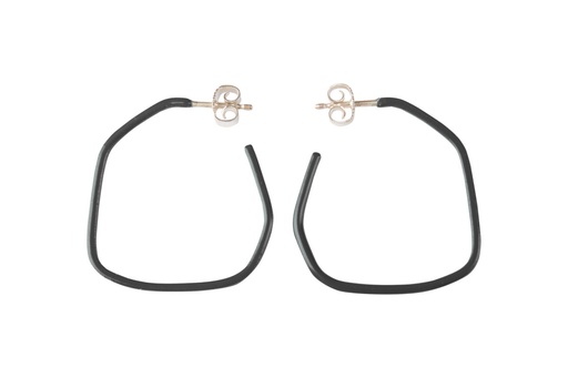 [LI9005] Lisa Kroeber Jewellery Art - Earrings Lines - Jet Black