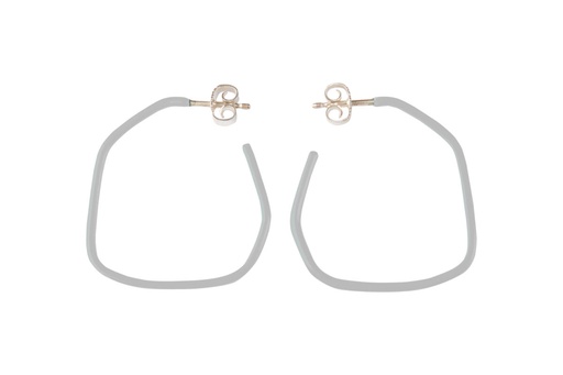 [LI7040] Lisa Kroeber Jewellery Art - Earrings Lines - Window Grey 