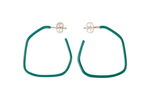 [LI6026] Lisa Kroeber Jewellery Art - Earrings Lines - Opal Green