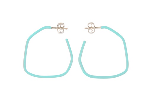 [LI6027] Lisa Kroeber Jewellery Art - Earrings Lines - Pastel Turquoise