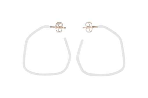 [LI9003] Lisa Kroeber Jewellery Art - Earrings Lines - Signal White