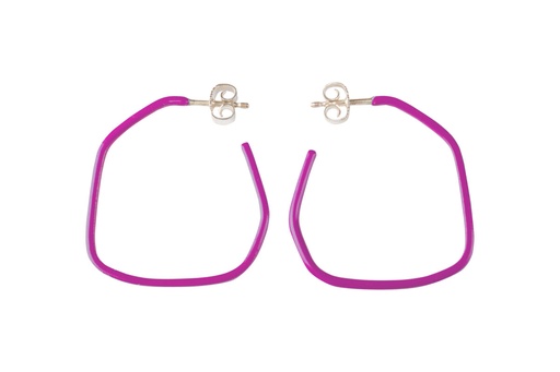 [LI4006] Lisa Kroeber Jewellery Art - Earrings Lines - Traffic Purple