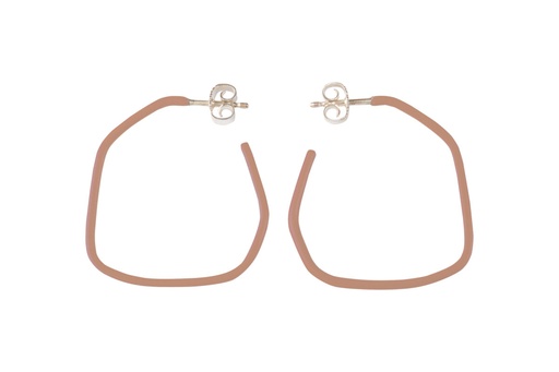 [LIbeige-red] Lisa Kroeber Jewellery Art - Earrings Lines - Beige Red