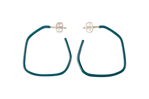 [LI5020] Lisa Kroeber Jewellery Art - Earrings Lines - Ocean Blue
