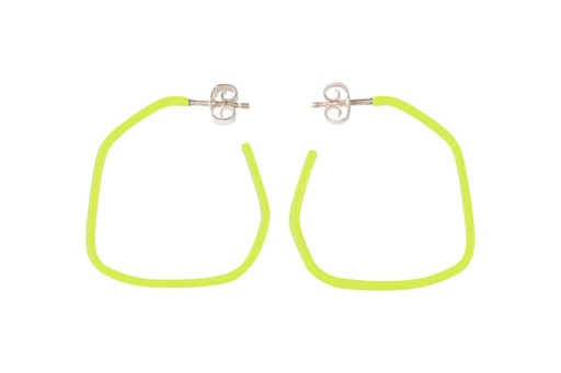 [LI1016] Lisa Kroeber Jewellery Art - Earrings Lines - Sulfur Yellow
