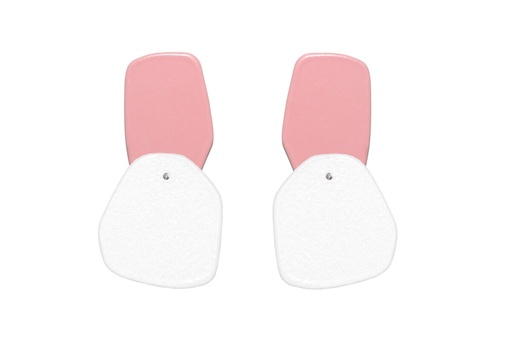 [DP-30159003] Lisa Kroeber Jewellery Art - Earrings Double Petals, Light Pink / White