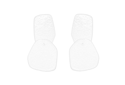 [DP-9003] Lisa Kroeber Jewellery Art - Earrings Double Petals, White