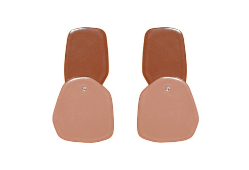 [DP-80043012] Lisa Kroeber Jewellery Art - Earrings Double Petals, Copper Brown / Beige Red