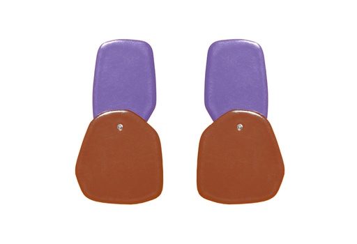 [DP-40058004] Lisa Kroeber Jewellery Art - Earrings Double Petals, Lilac / Brown
