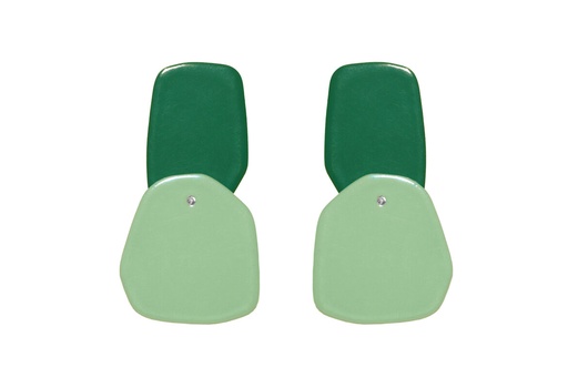 [DP-60056019] Lisa Kroeber Jewellery Art - Earrings Double Petals, Moss Green / Pastel Green