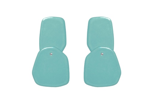 [DP-6027] Lisa Kroeber Jewellery Art - Earrings Double Petals, Pastel Turquoise 