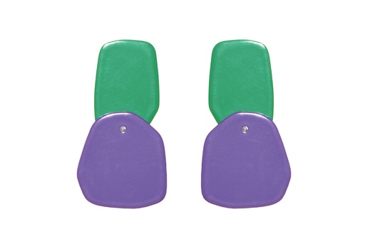 [DP-60324005] Lisa Kroeber Jewellery Art - Earrings Double Petals, Signal green / Lilac
