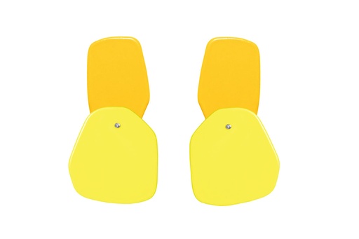 [DP-10211016] Lisa Kroeber Jewellery Art - Earrings Double Petals, Traffic Yellow / Sulfur Yellow