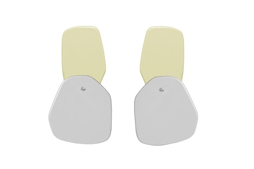 [DP-10157040] Lisa Kroeber Jewellery Art - Earrings Double Petals, Ivory / Light grey